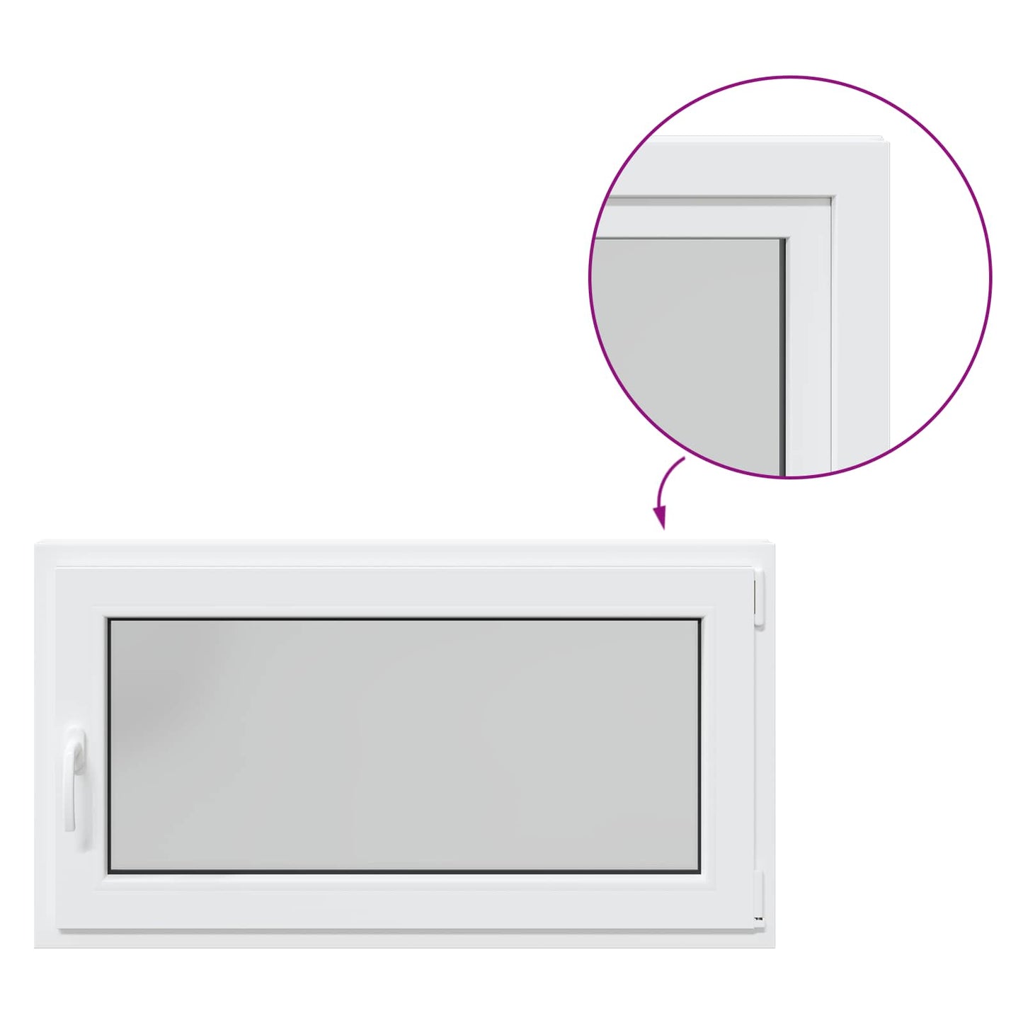 Kelderraam RISOR Wit 110 x 70 cm PVC en glas