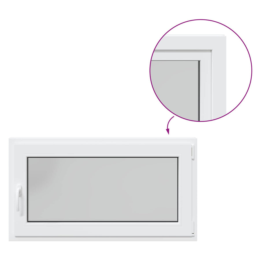 Kelderraam RISOR Wit 110 x 70 cm PVC en glas