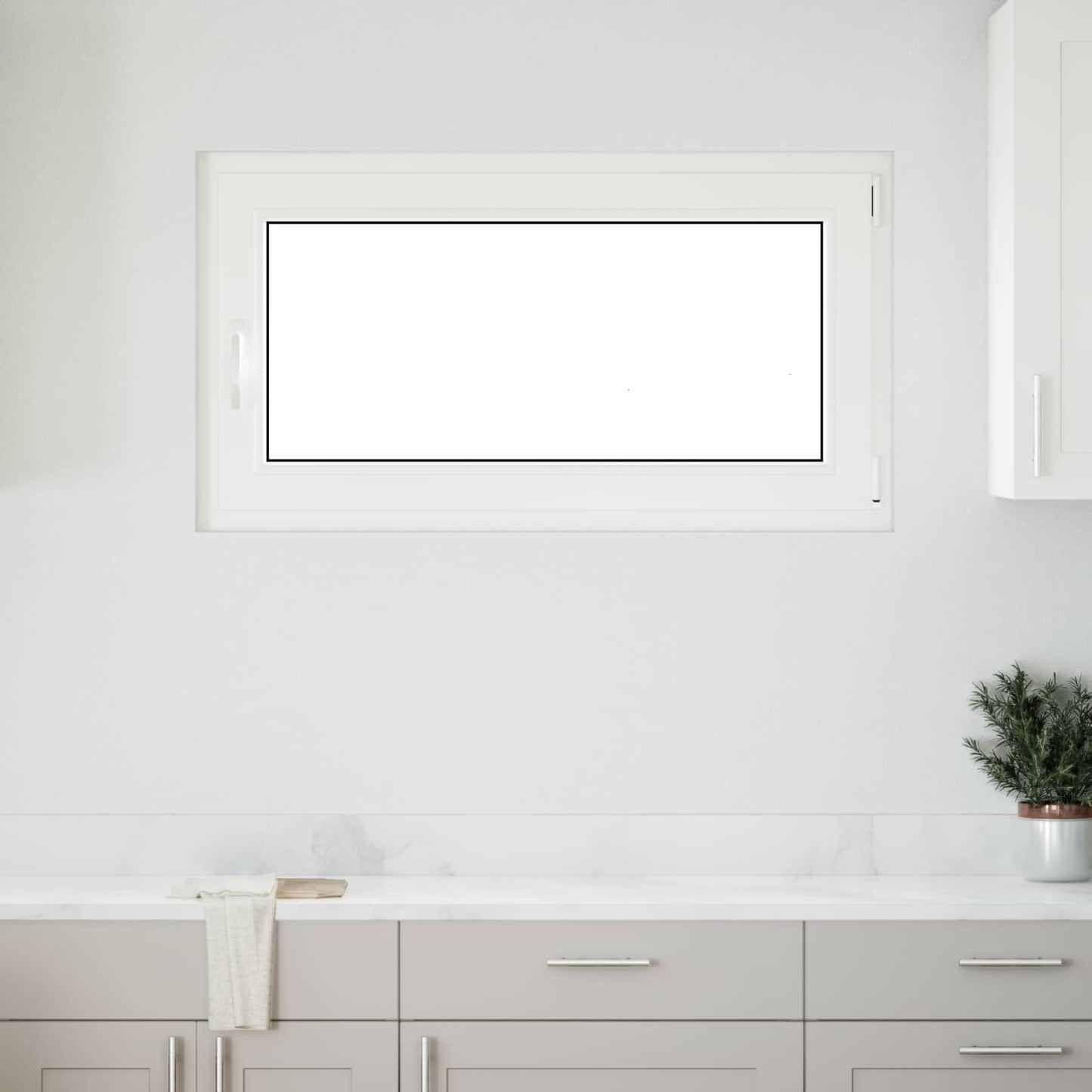 Kelderraam RISOR Wit 110 x 70 cm PVC en glas