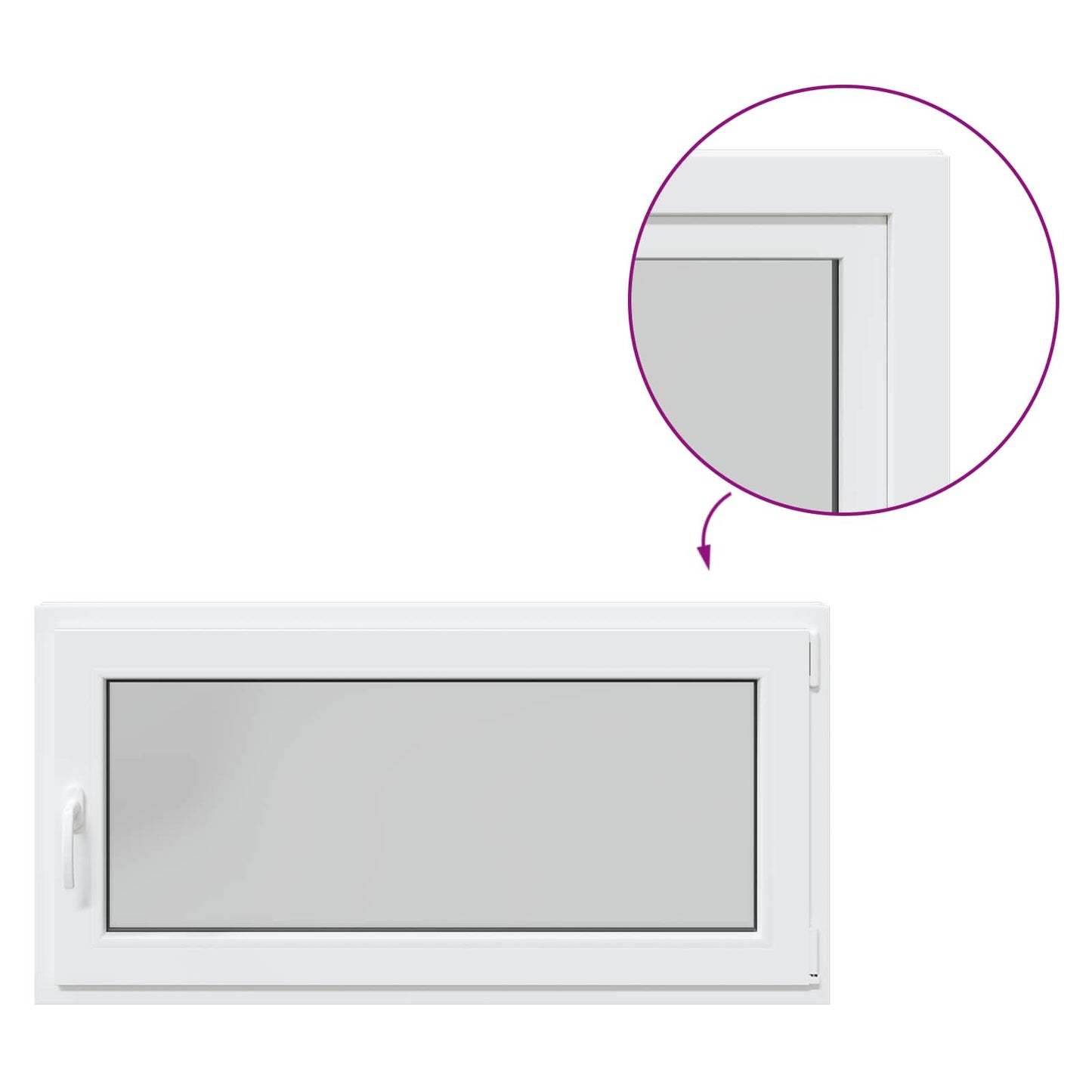 Kelderraam RISOR Wit 120 x 60 cm PVC en glas
