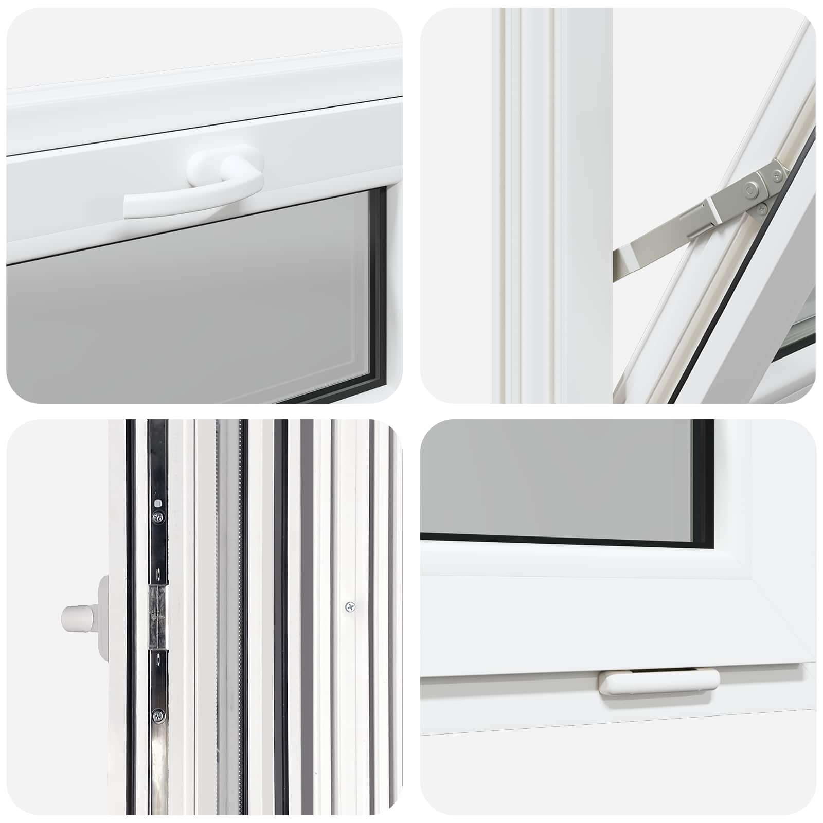 Kelderraam RISOR 60 x 40 cm PVC en glas Wit