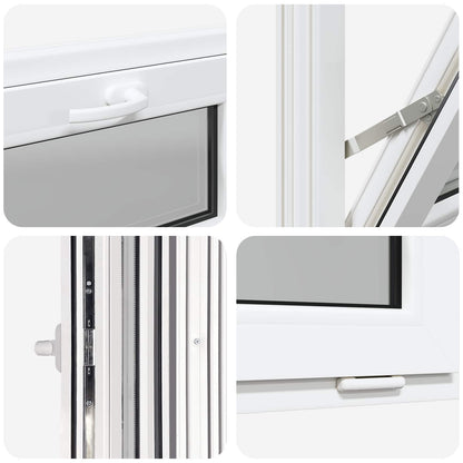 Kelderraam RISOR 60 x 40 cm PVC en glas Wit