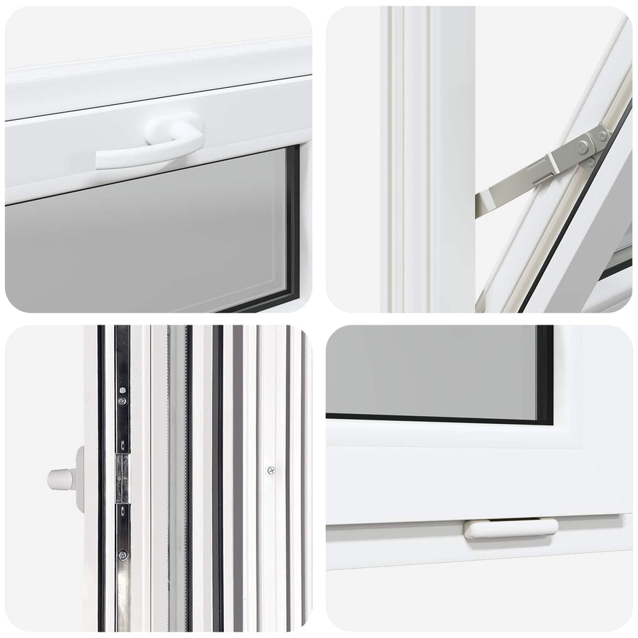 Kelderraam RISOR 60 x 40 cm PVC en glas Wit