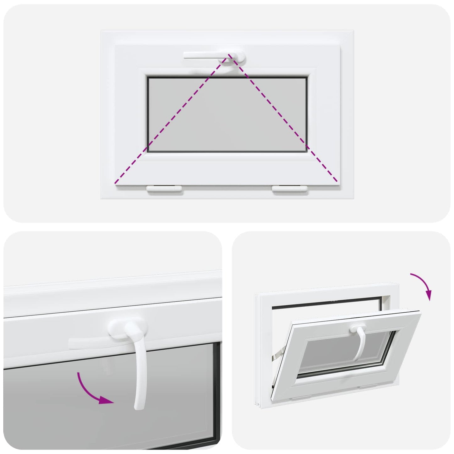 Kelderraam RISOR 60 x 40 cm PVC en glas Wit