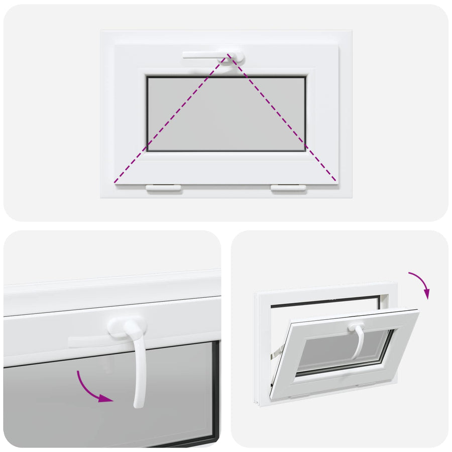 Kelderraam RISOR 60 x 40 cm PVC en glas Wit