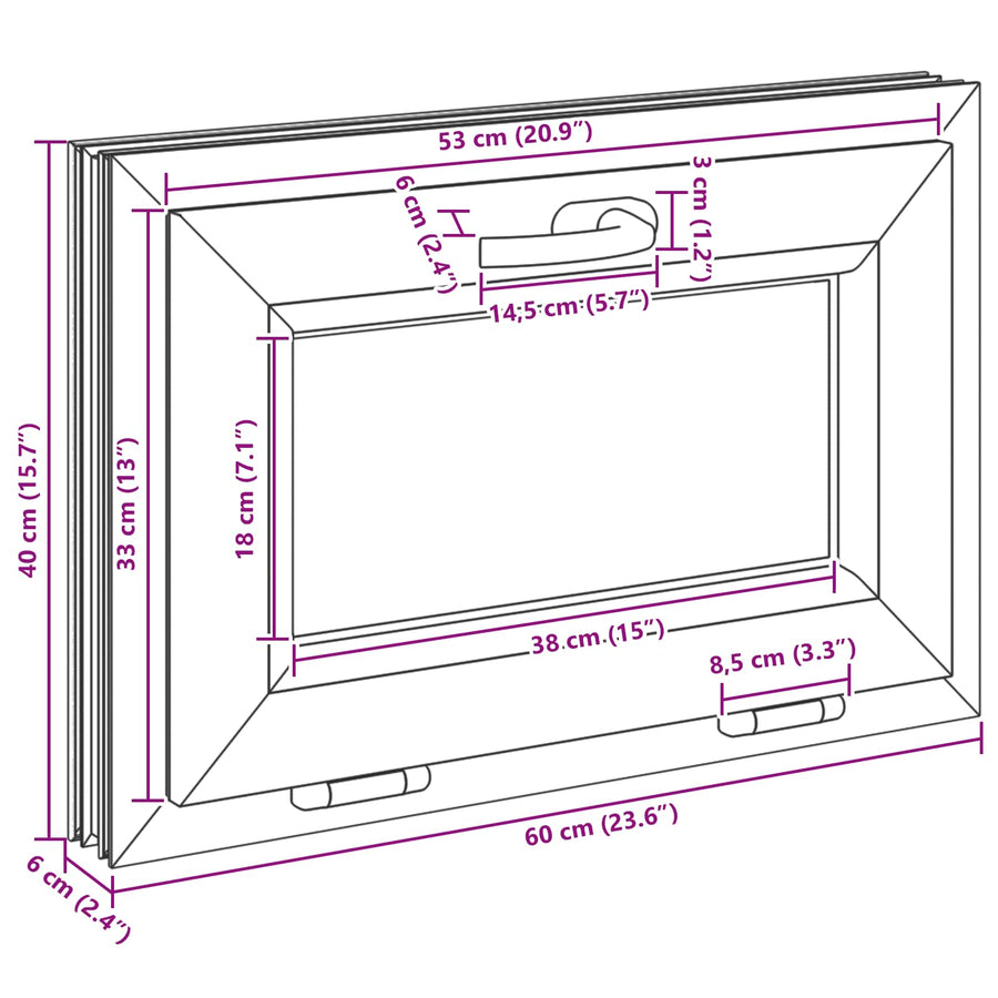 Kelderraam RISOR 60 x 40 cm PVC en glas Wit