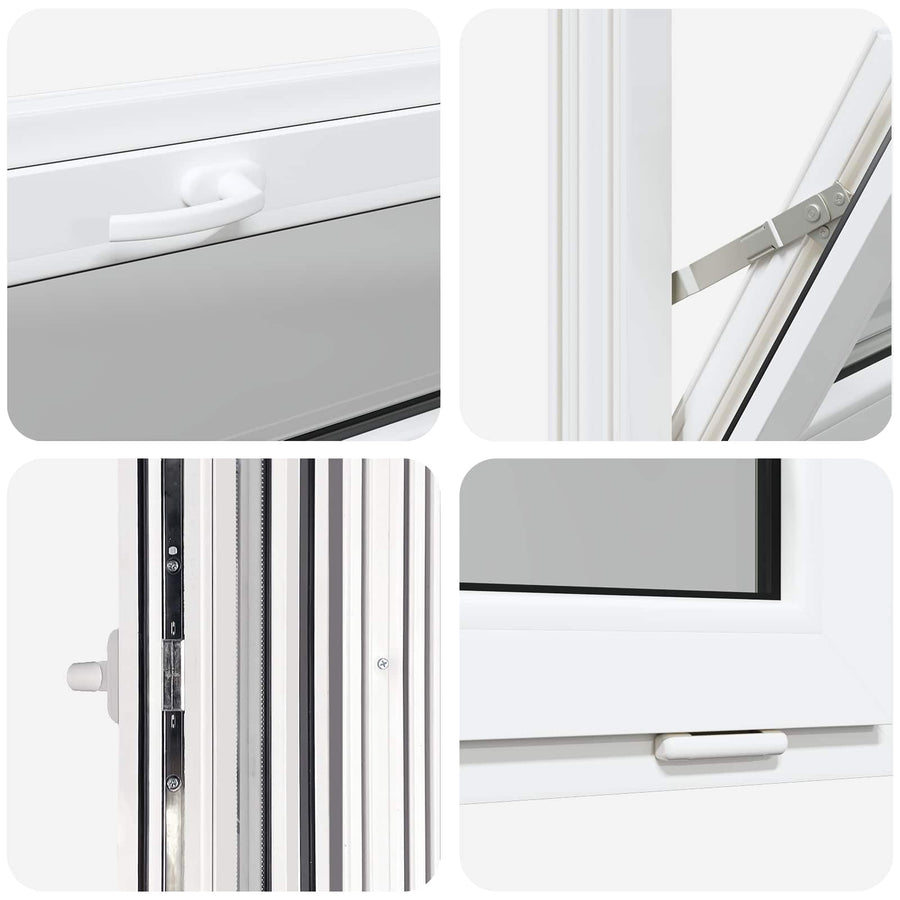 Kelderraam RISOR 80 x 40 cm PVC en glas Wit