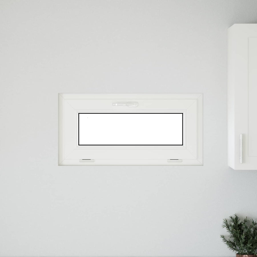 Kelderraam RISOR 80 x 40 cm PVC en glas Wit