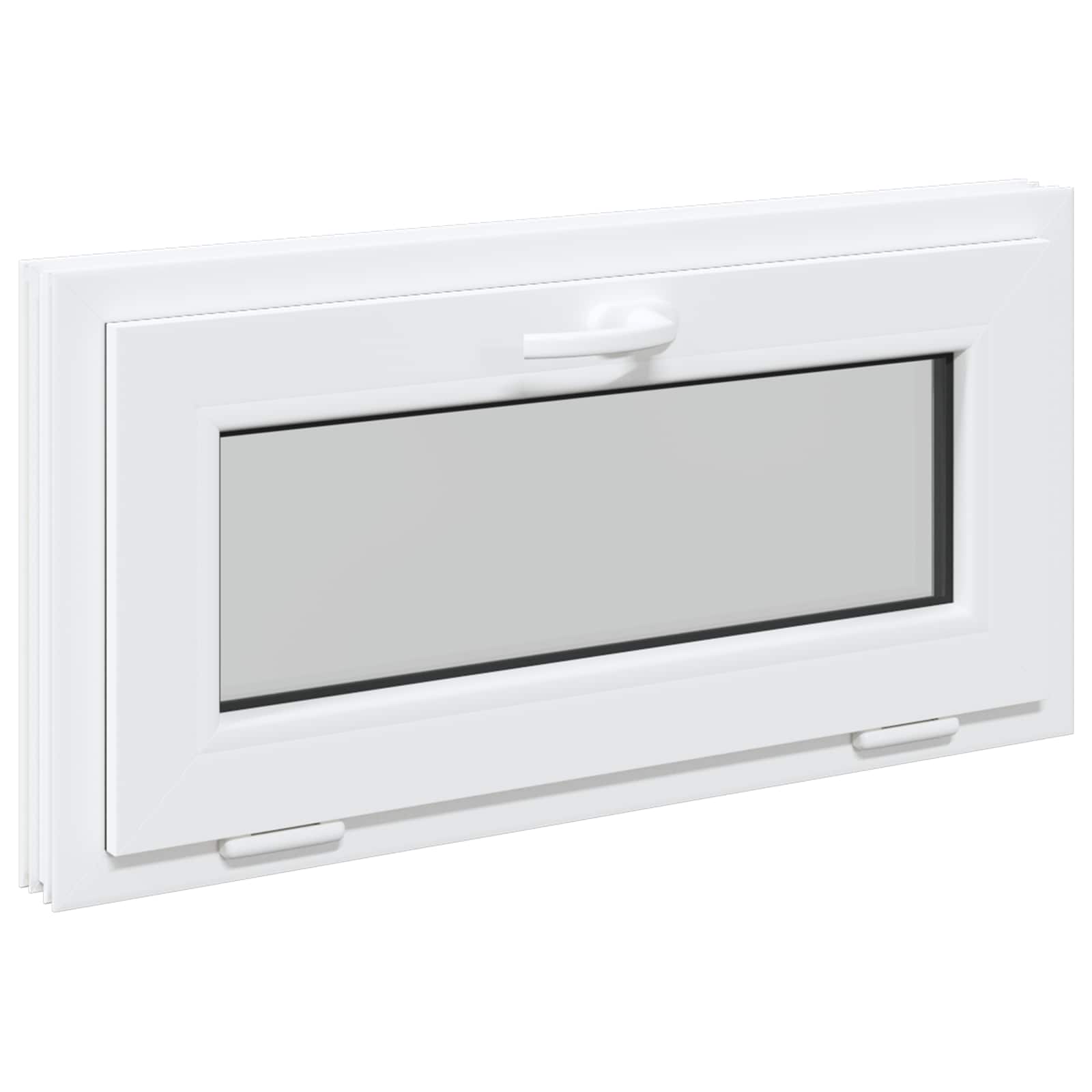 Kelderraam RISOR 80 x 40 cm PVC en glas Wit