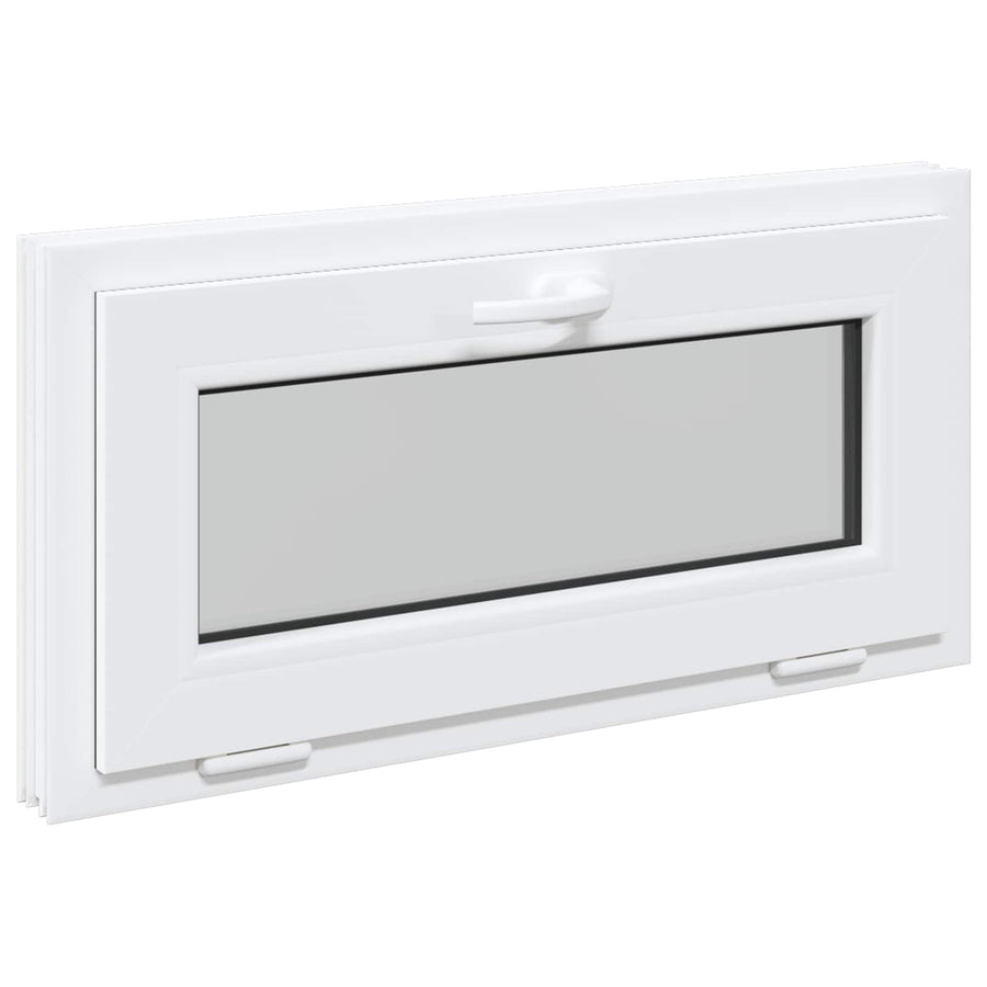 Kelderraam RISOR 80 x 40 cm PVC en glas Wit