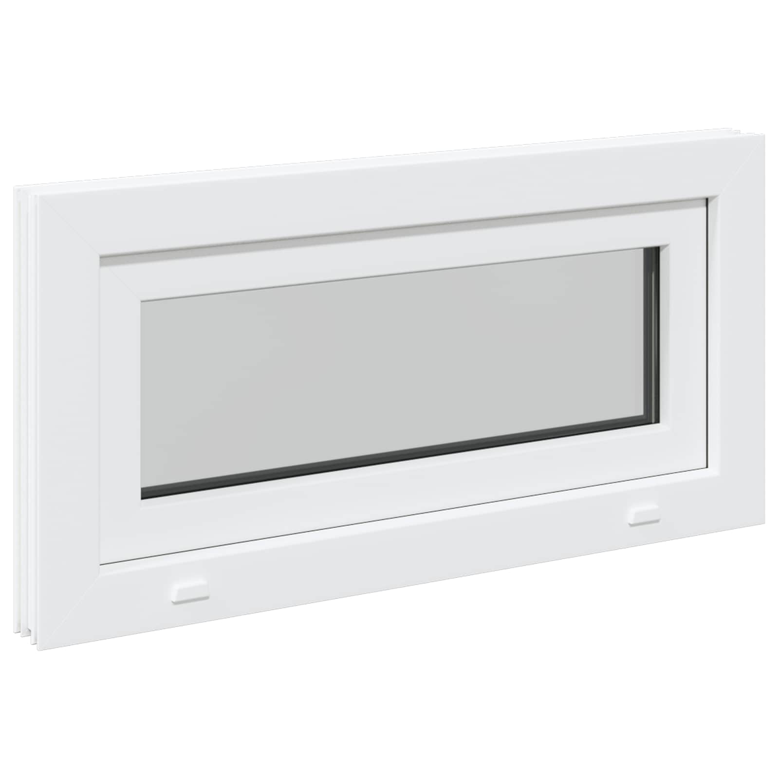 Kelderraam RISOR 80 x 40 cm PVC en glas Wit