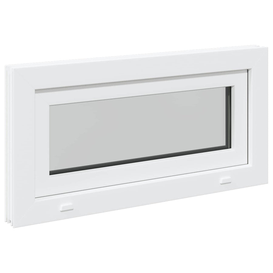 Kelderraam RISOR 80 x 40 cm PVC en glas Wit