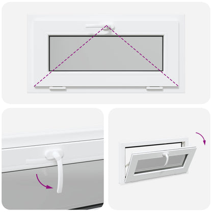 Kelderraam RISOR 80 x 40 cm PVC en glas Wit