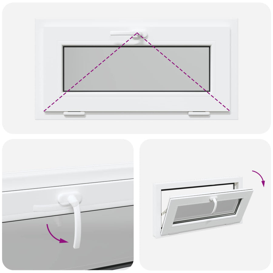 Kelderraam RISOR 80 x 40 cm PVC en glas Wit