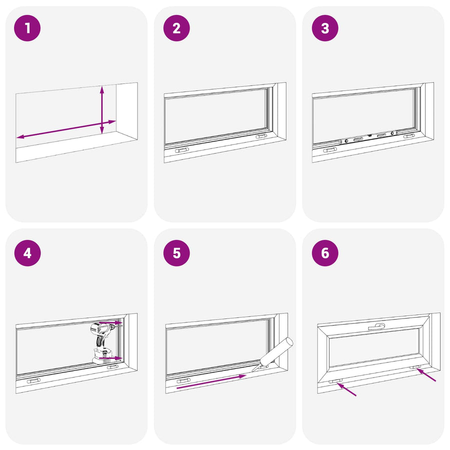 Kelderraam RISOR 80 x 40 cm PVC en glas Wit