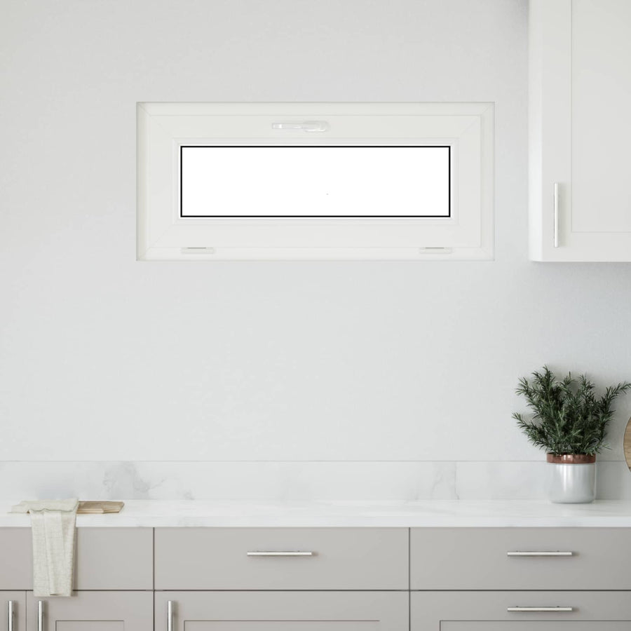 Kelderraam RISOR 90 x 40 cm PVC en glas Wit