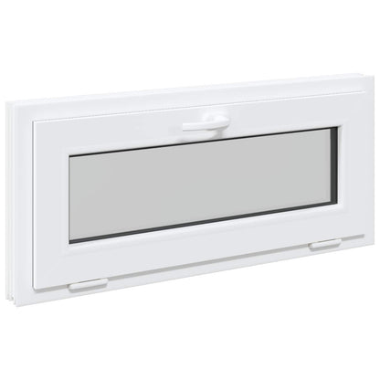 Kelderraam RISOR 90 x 40 cm PVC en glas Wit