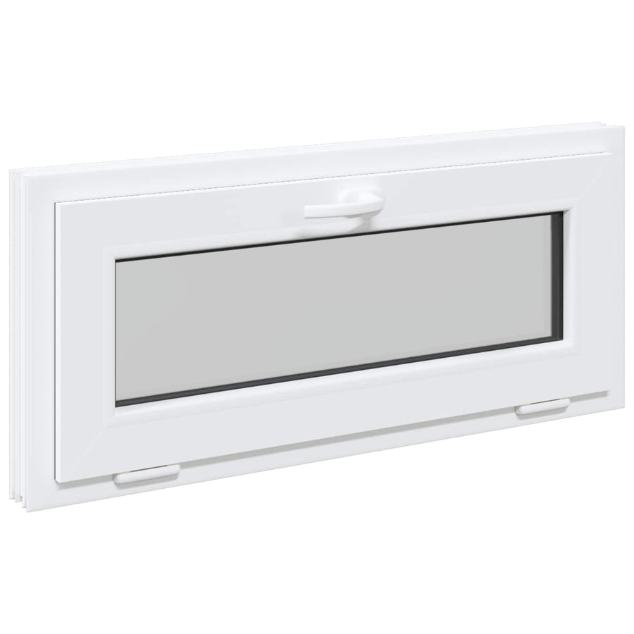 Kelderraam RISOR 90 x 40 cm PVC en glas Wit