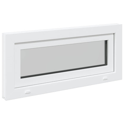 Kelderraam RISOR 90 x 40 cm PVC en glas Wit