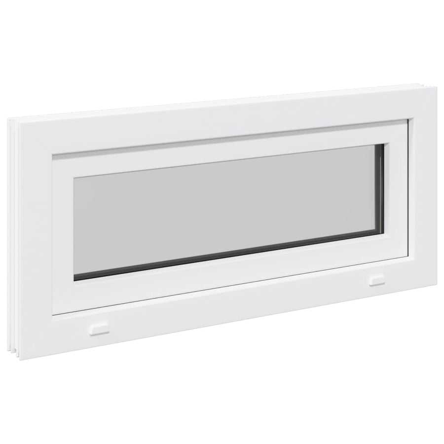Kelderraam RISOR 90 x 40 cm PVC en glas Wit