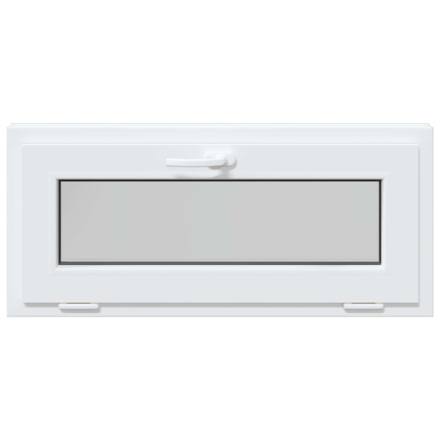 Kelderraam RISOR 90 x 40 cm PVC en glas Wit