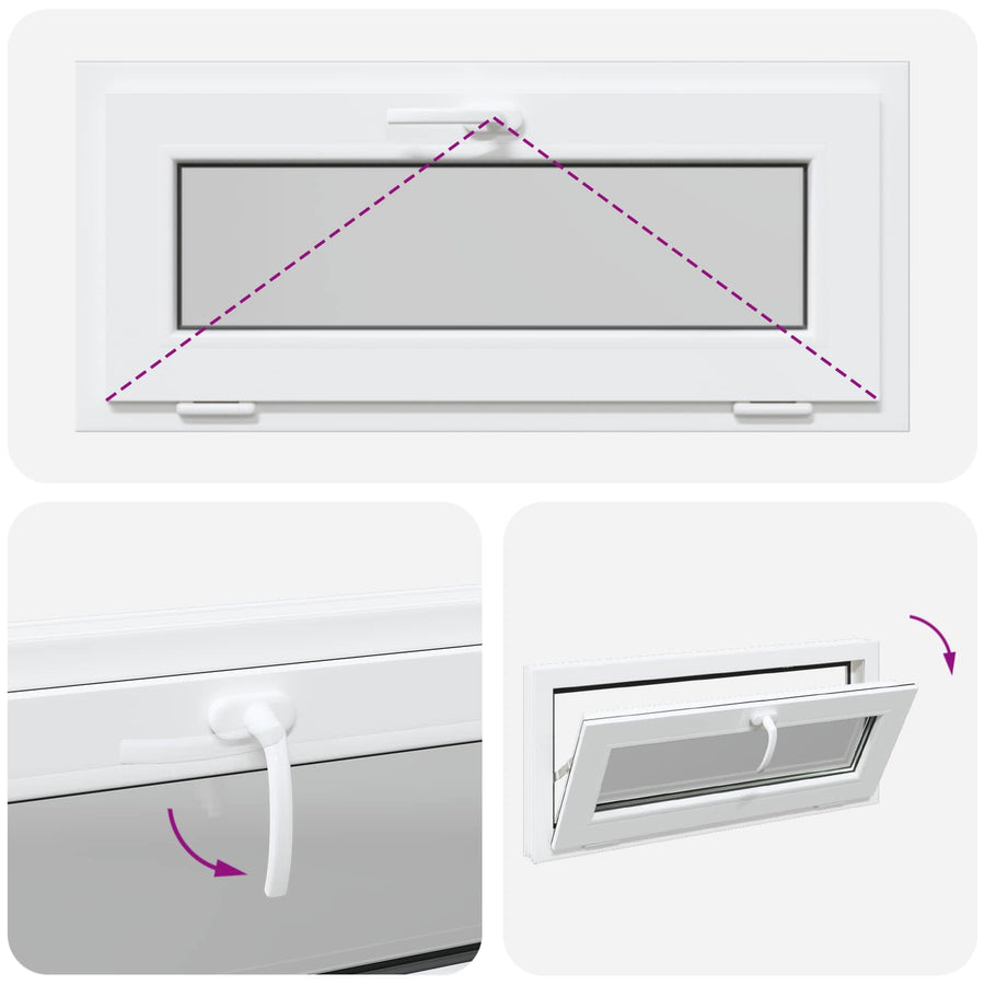 Kelderraam RISOR 90 x 40 cm PVC en glas Wit