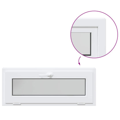 Kelderraam RISOR 110 x 40 cm PVC en glas Wit