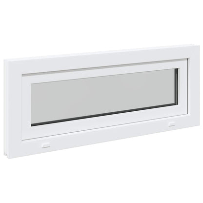 Kelderraam RISOR 110 x 40 cm PVC en glas Wit