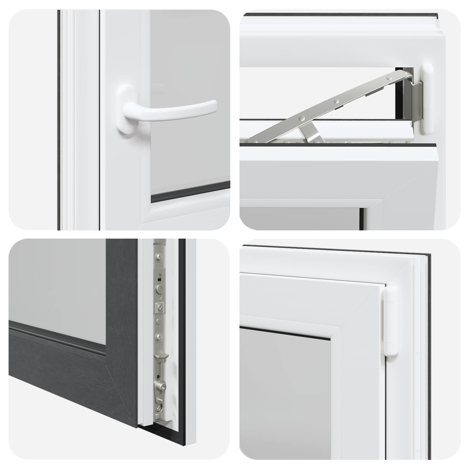 Kelderraam RISOR Antraciet 50 x 50 cm PVC en glas