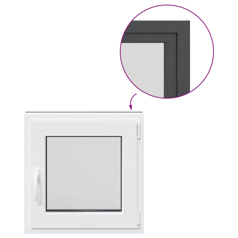 Kelderraam RISOR Antraciet 50 x 50 cm PVC en glas