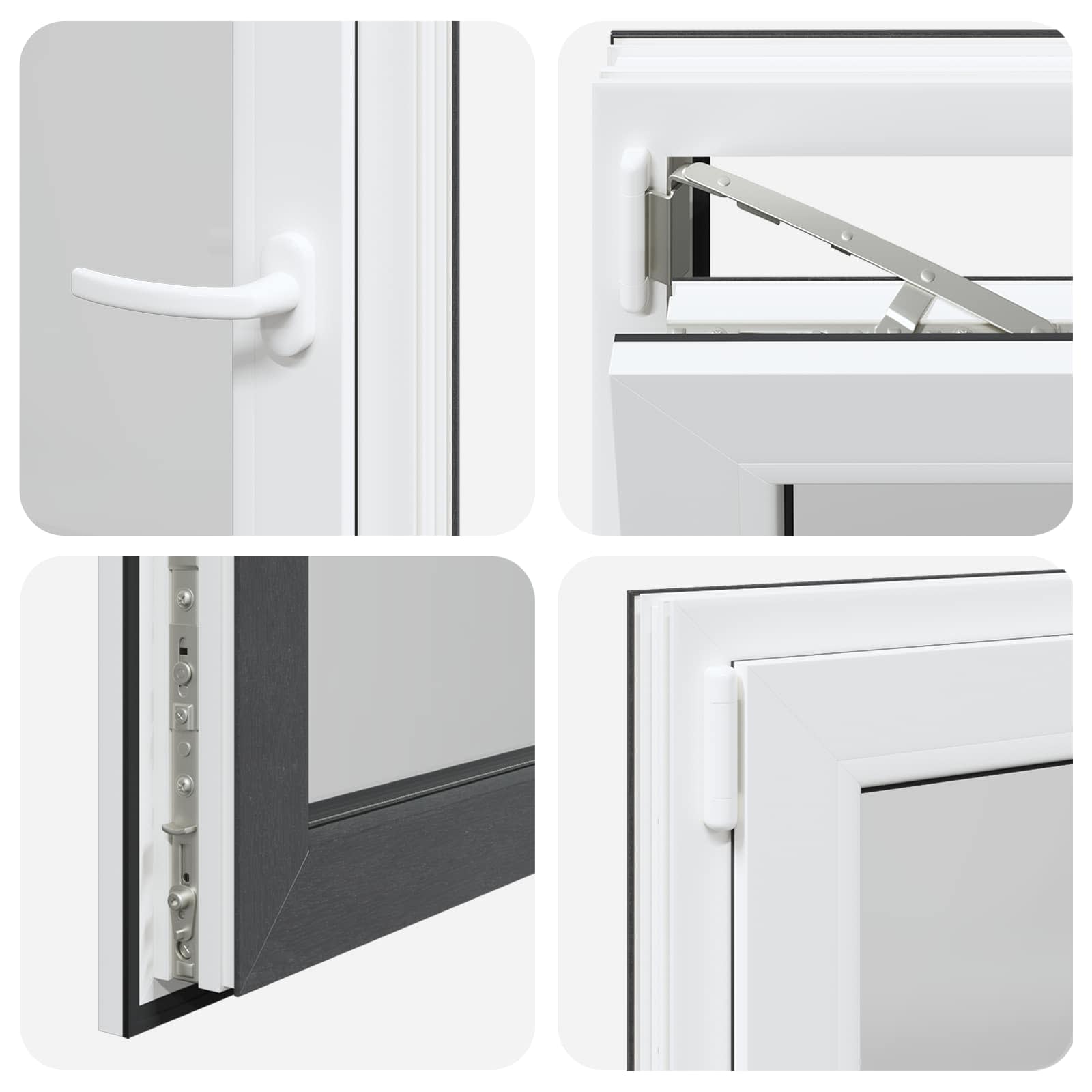 Kelderraam RISOR Antraciet 50 x 50 cm PVC en glas