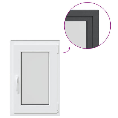 Kelderraam RISOR Antraciet 50 x 75 cm PVC en glas