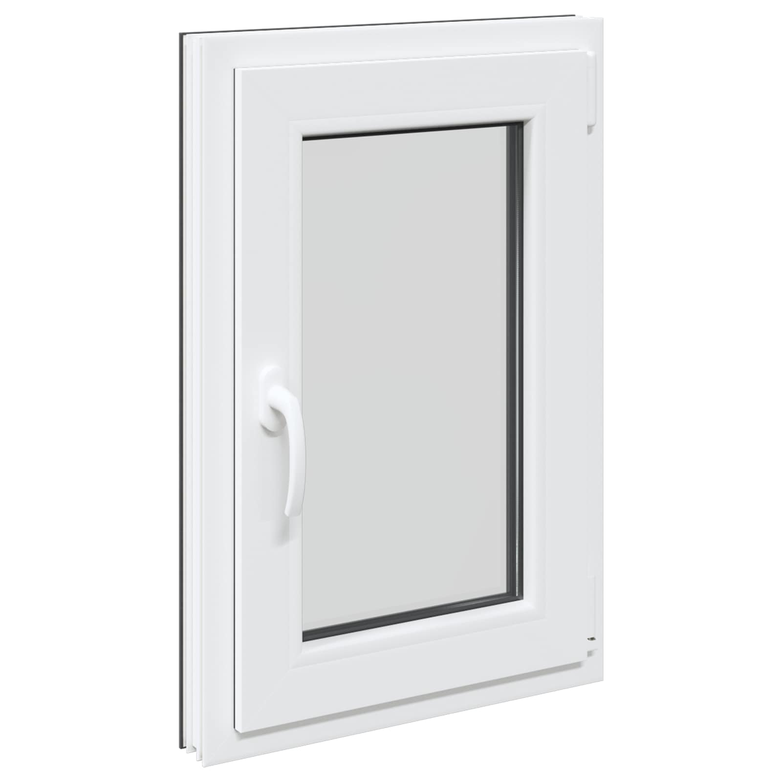 Kelderraam RISOR Antraciet 50 x 75 cm PVC en glas