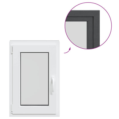 Kelderraam RISOR Antraciet 50 x 75 cm PVC en glas