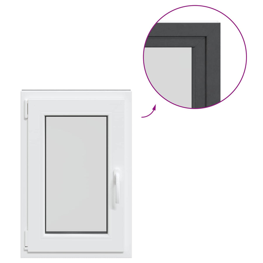 Kelderraam RISOR Antraciet 50 x 75 cm PVC en glas