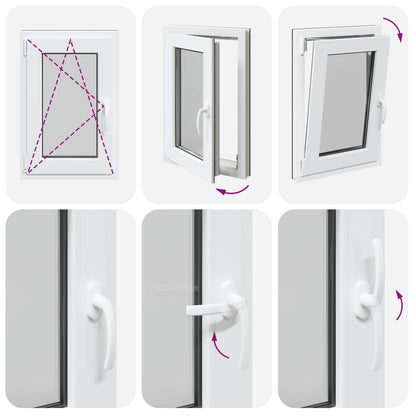 Kelderraam RISOR Antraciet 50 x 75 cm PVC en glas