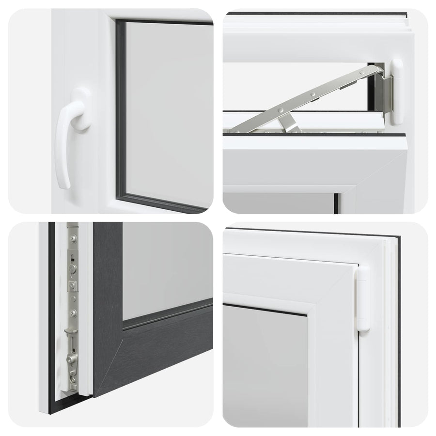 Kelderraam RISOR Antraciet 60 x 60 cm PVC en glas