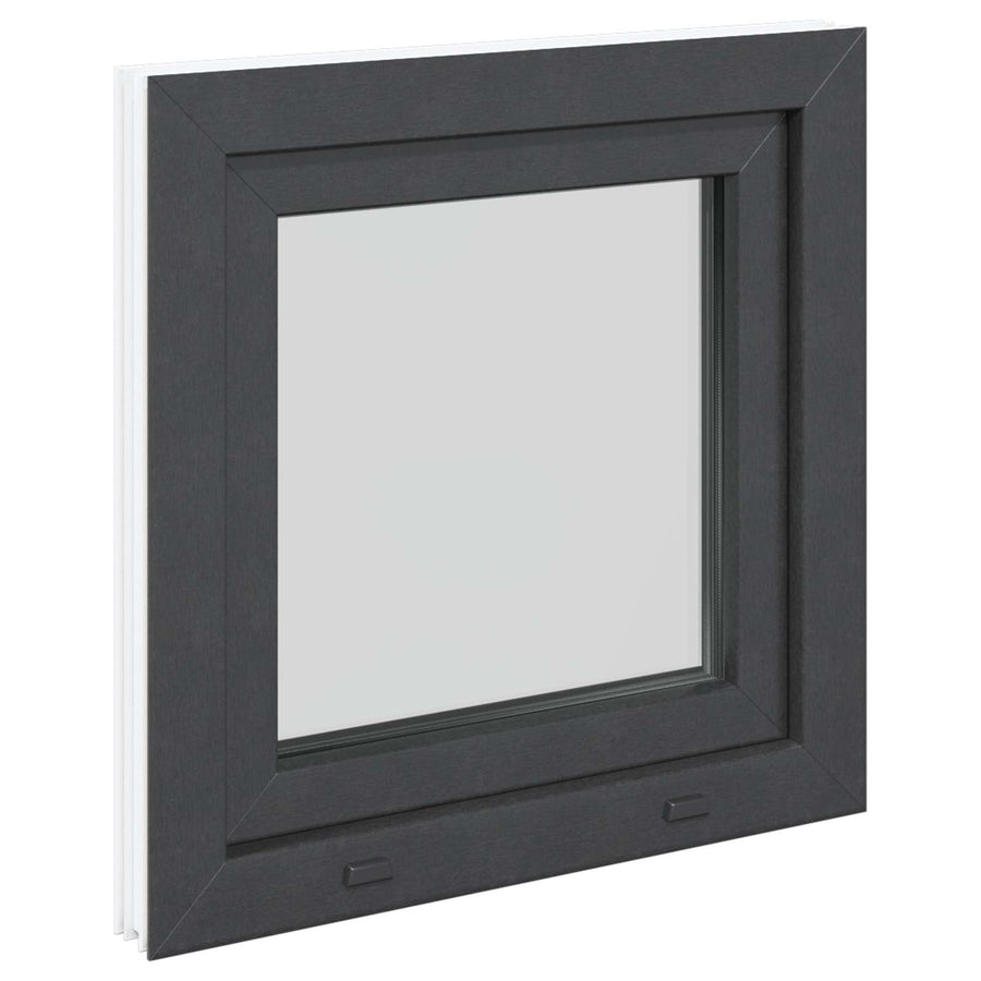 Kelderraam RISOR Antraciet 60 x 60 cm PVC en glas