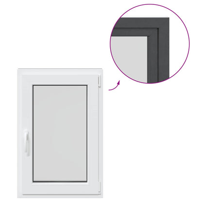 Kelderraam RISOR Antraciet 60 x 80 cm PVC en glas