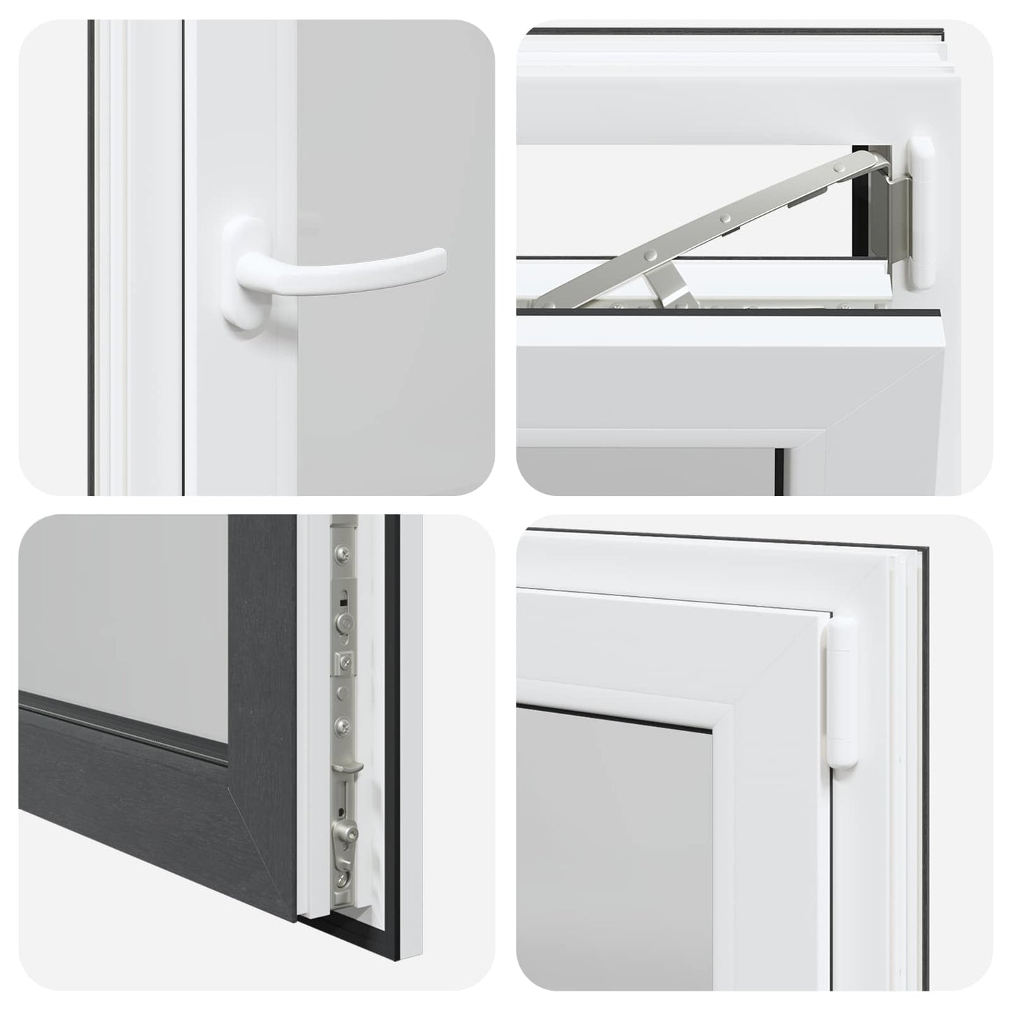 Kelderraam RISOR Antraciet 60 x 90 cm PVC en glas