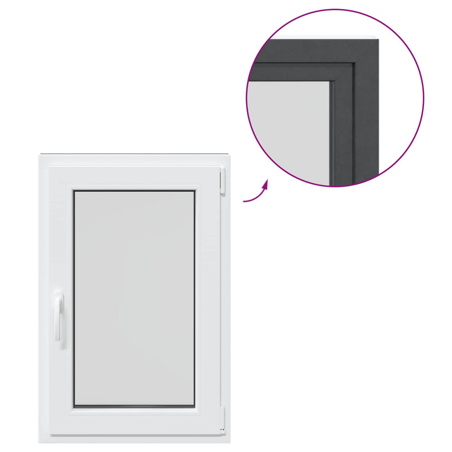 Kelderraam RISOR Antraciet 60 x 90 cm PVC en glas
