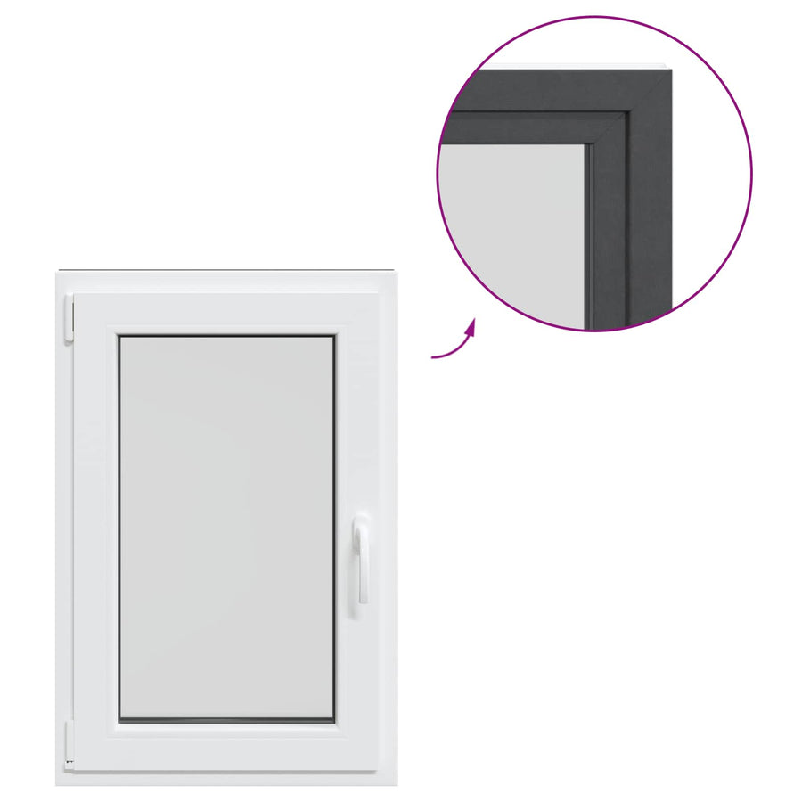 Kelderraam RISOR Antraciet 60 x 100 cm PVC en glas