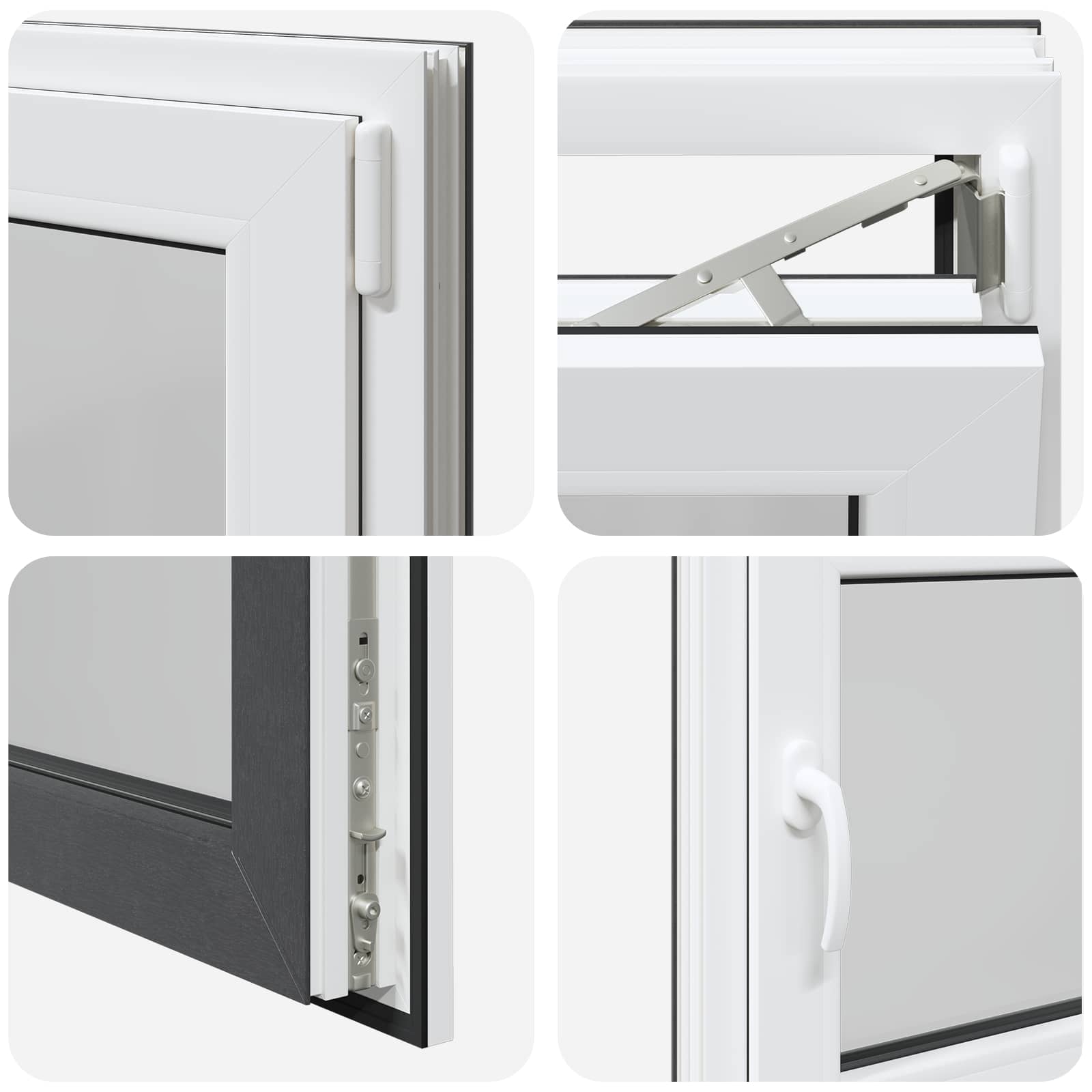 Kelderraam RISOR Antraciet 60 x 100 cm PVC en glas