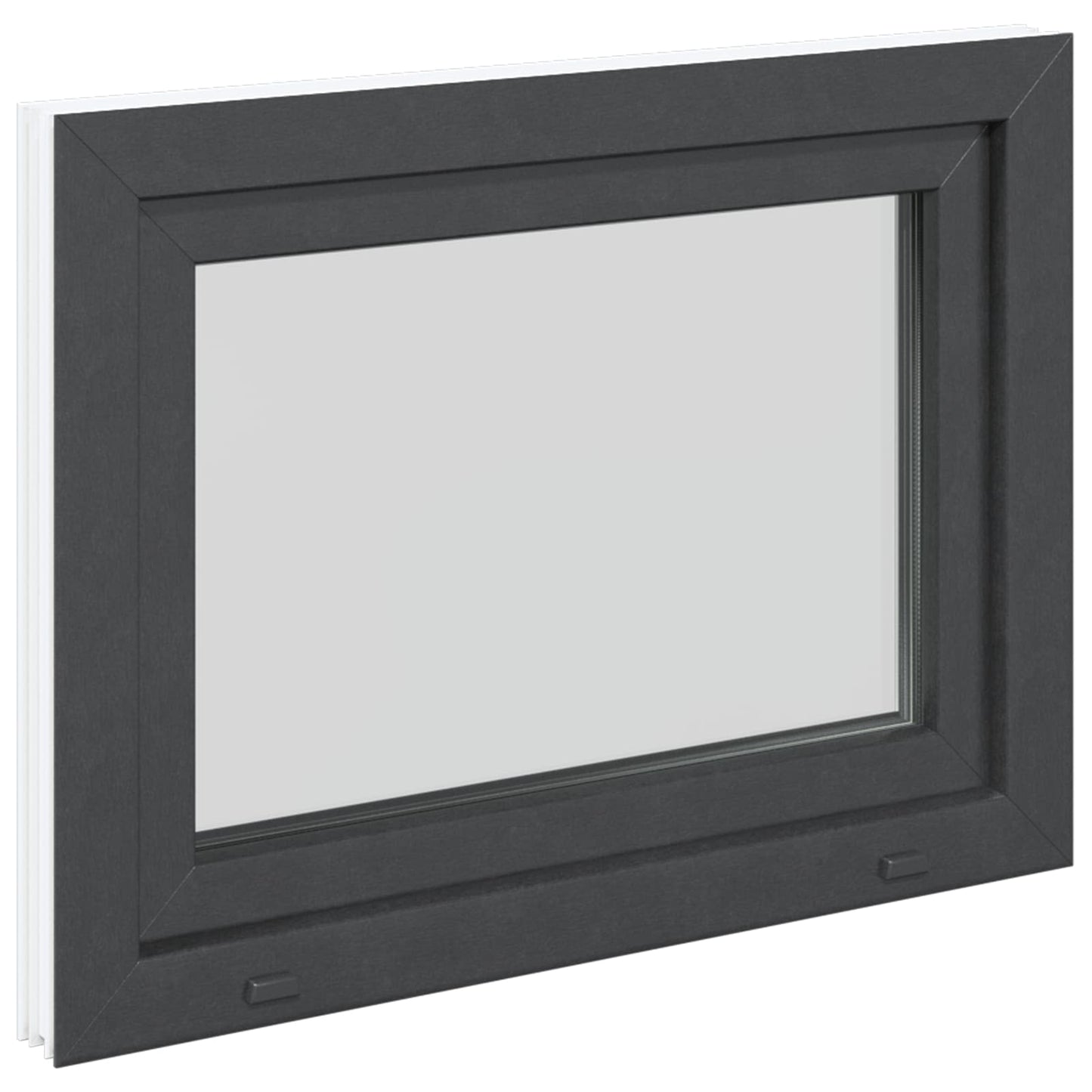 Kelderraam RISOR Antraciet 80 x 50 cm PVC en glas