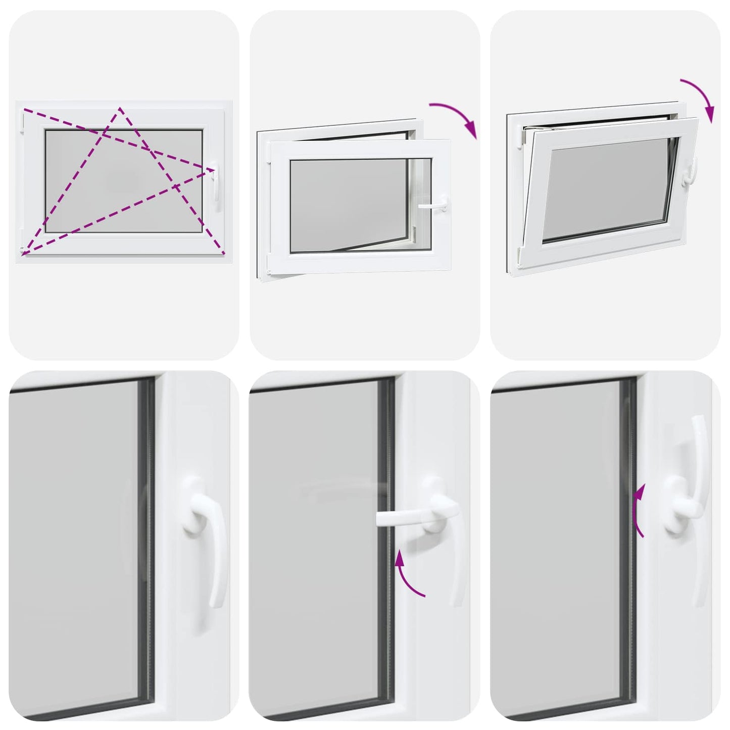 Kelderraam RISOR Antraciet 80 x 50 cm PVC en glas