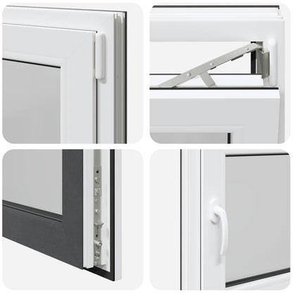 Kelderraam RISOR Antraciet 80 x 50 cm PVC en glas