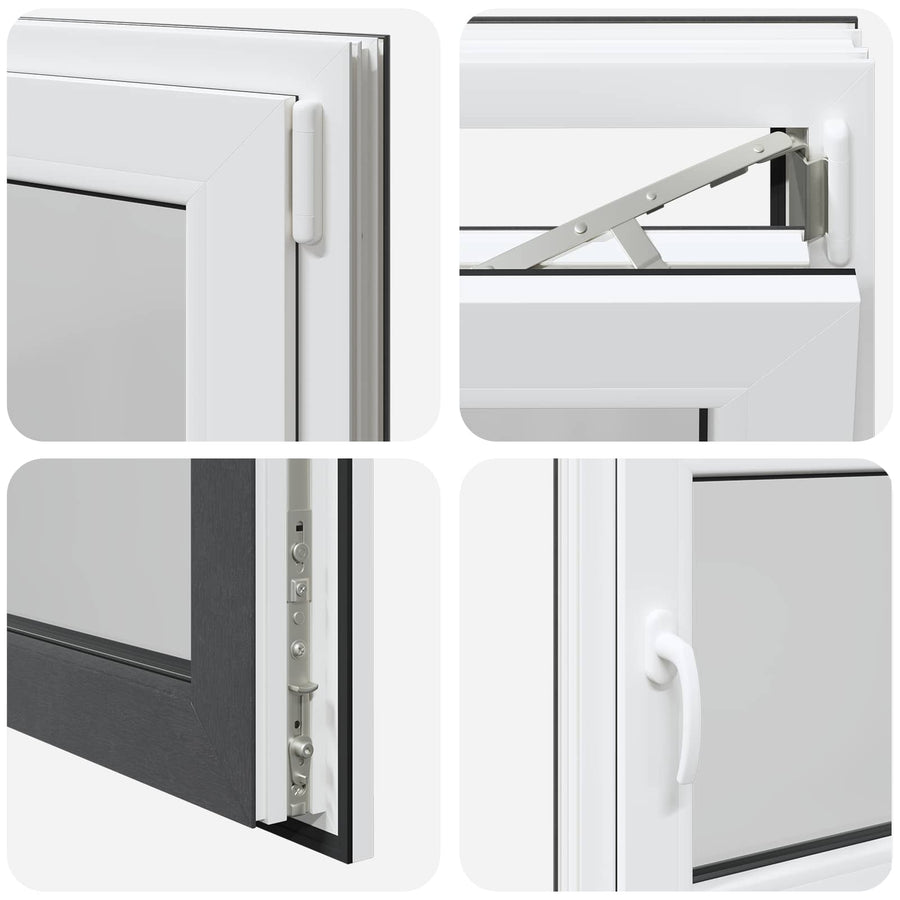 Kelderraam RISOR Antraciet 80 x 50 cm PVC en glas