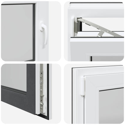 Kelderraam RISOR Antraciet 80 x 60 cm PVC en glas