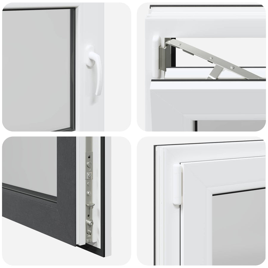 Kelderraam RISOR Antraciet 80 x 60 cm PVC en glas