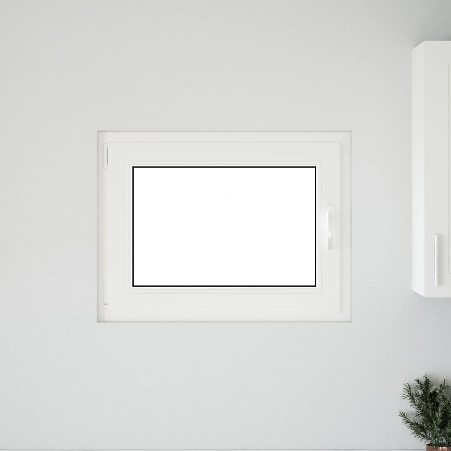 Kelderraam RISOR Antraciet 80 x 60 cm PVC en glas